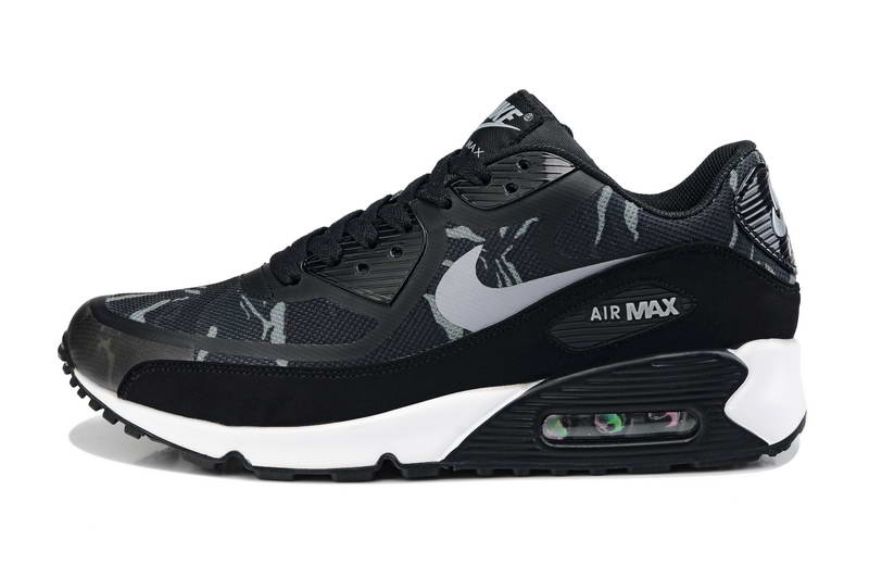 Nike Air Max 90 Chaussures Hommes pre Bande Noir Blanc (4)